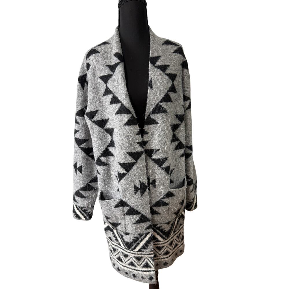 FRYE The Cozy‎ Aztec Boho Open Front Sweater Southwest Western Med Warm Layering